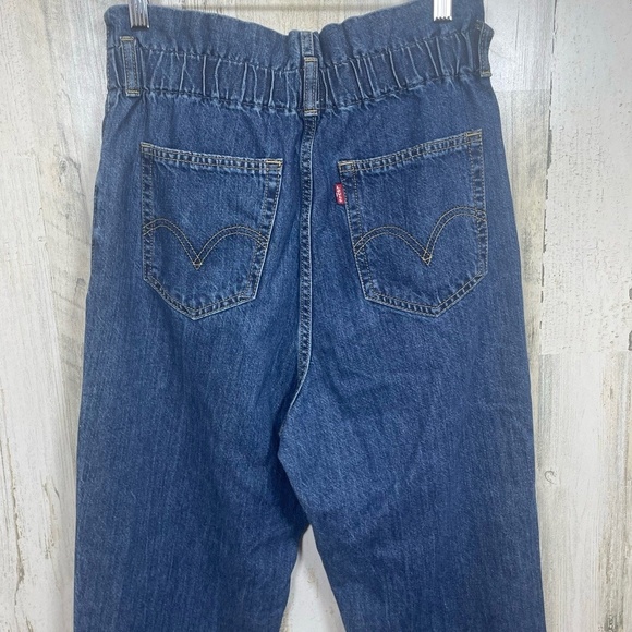 Levi's Jeans High Rise Paperbag Jeans size 28 Blue Denim Tapered Relaxed Casual - Picture 7 of 9